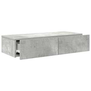 Nástěnná police se zásuvkami betonově šedá 80x33x17 cm kompozit - obrázek 7