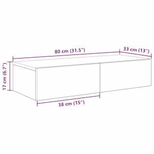 Nástěnná police se zásuvkami betonově šedá 80x33x17 cm kompozit - obrázek 11