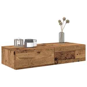 Nástěnná police se zásuvkami old wood 80 x 33 x 17 cm kompozit - obrázek 3