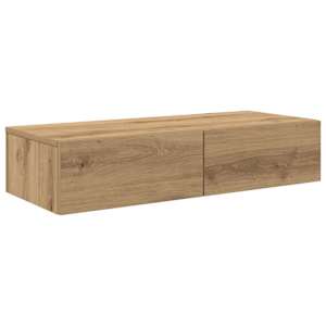 Nástěnná police se zásuvkami dub artisan 80x33x17 cm kompozit - obrázek 2