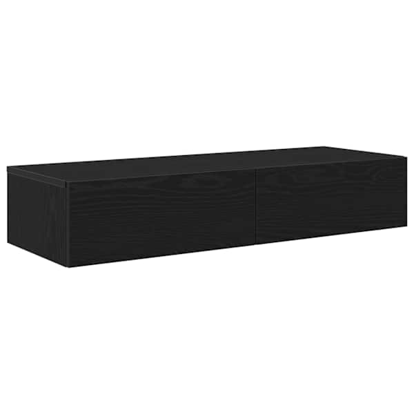 vidaXL seinariiul sahtlitega, must, 100 x 36 x 19 cm, tehispuit