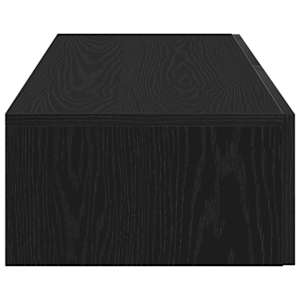 Nástěnná police se zásuvkami černá 100x36x19cm kompozitní dřevo - obrázek 5
