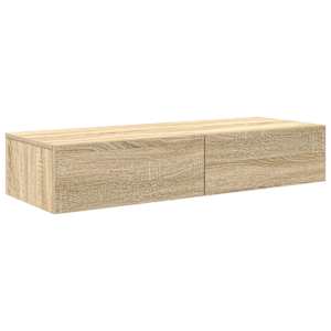 Nástěnná police se zásuvkami dub sonoma 100x36x19 cm kompozit - obrázek 2