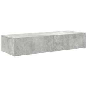 Nástěnná police se zásuvkami betonově šedá 100x36x19cm kompozit - obrázek 2