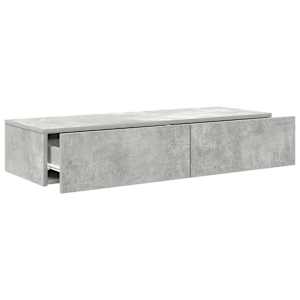 Nástěnná police se zásuvkami betonově šedá 100x36x19cm kompozit - obrázek 7