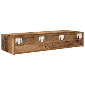 Nástěnná police se zásuvkami old wood 100 x 36 x 19 cm kompozit - obrázek 6