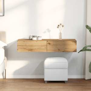 vidaXL Wall Shelf with Drawers Artisian Oak 100x36x19 cm Engineered Wood