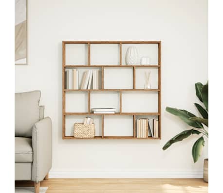 vidaXL &Eacute;tag&egrave;re cube murale 12 compartiments vieux bois bois ing&eacute;nierie