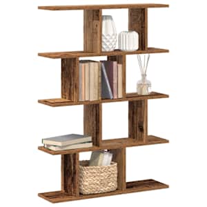 Stenska kockasta polica 12 predelki starinski les inž. les