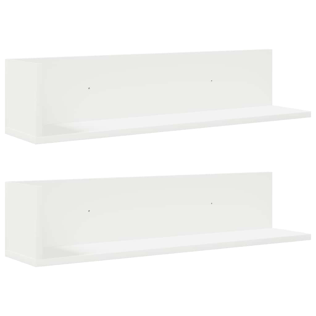 vidaXL Nástěnné police 2 ks bílé 75 x 16,5 x 16,5 cm kompozitní dřevo
