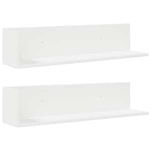 Nástěnné police 2 ks bílé 75 x 16,5 x 16,5 cm kompozitní dřevo - obrázek 2