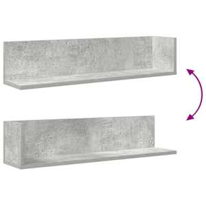 Nástěnné police 2 ks betonově šedé 75 x 16,5 x 16,5 cm kompozit - obrázek 8