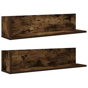 vidaXL seinariiulid 2 tk, suitsutatud tamm, 75x16,5x16,5 cm, tehispuit