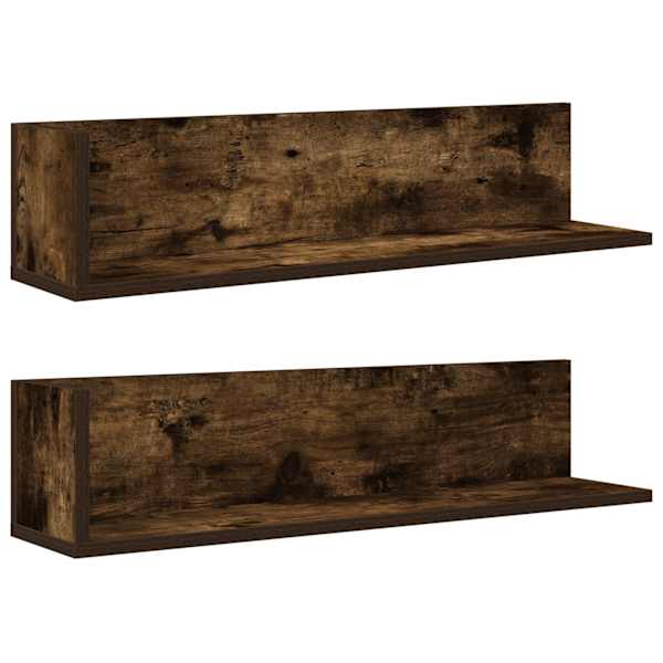 vidaXL seinariiulid 2 tk, suitsutatud tamm, 75x16,5x16,5 cm, tehispuit