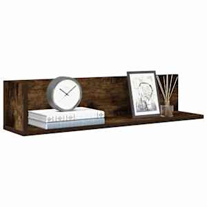 Stenske police 2 kosa dim. hrast 75x16,5x16,5 cm inženirski les