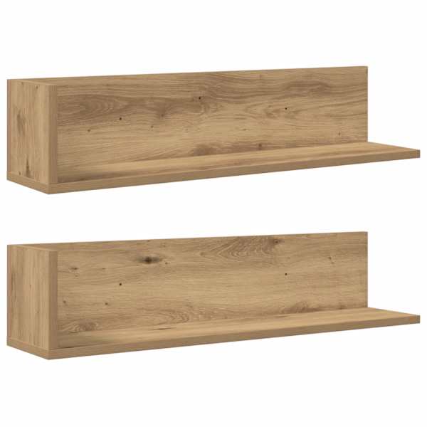 vidaXL seinariiulid 2 tk, k&auml;sit&ouml;&ouml;tamm, 75 x 16,5 x 16,5 cm, tehispuit