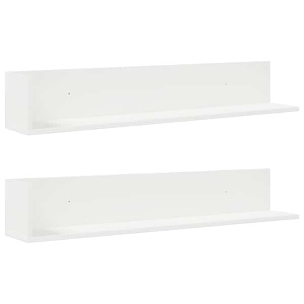 vidaXL seinariiulid 2 tk, valge, 100 x 16,5 x 16,5 cm, tehispuit