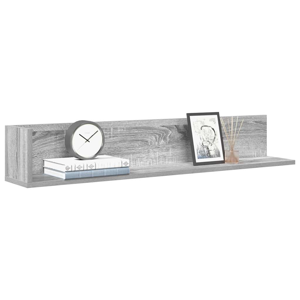 Wandregale 2 Stk. Grau Sonoma 100×16,5×16,5 cm Holzwerkstoff