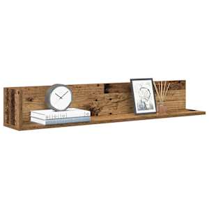 Nástěnné police 2 ks old wood 100x16,5x16,5 cm kompozitní dřevo - obrázek 1