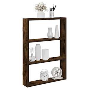 Stenska polica dimljen hrast 43x9x60 cm inž. les