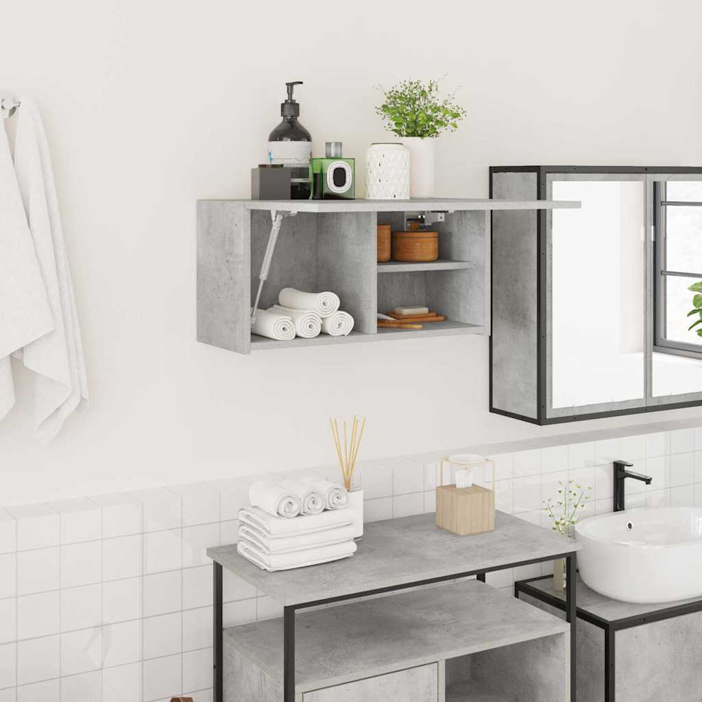 vidaXL Väggskåp för badrum betonggrå 60x25x30 cm konstruerat trä
