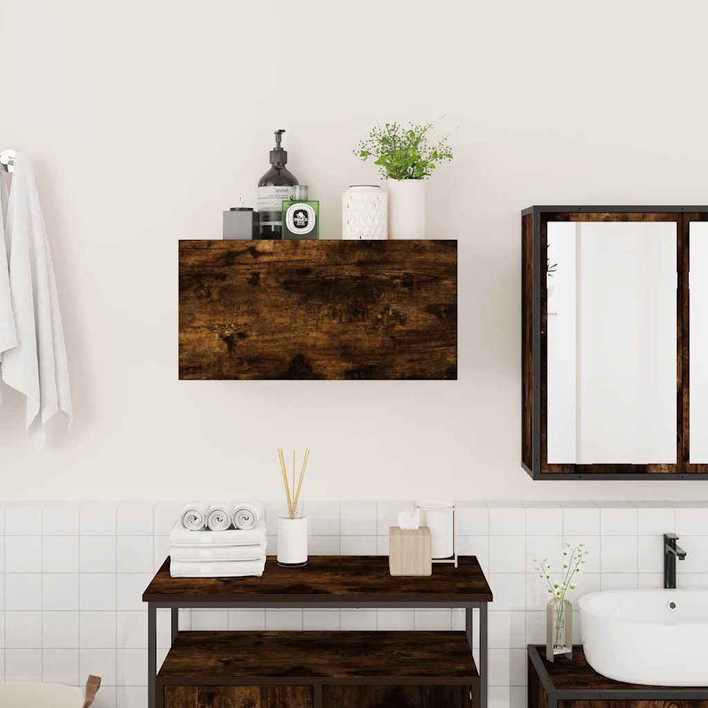 Thumbnail - vidaXL Bad-Wandschrank Räuchereiche 60x25x30 cm Holzwerkstoff