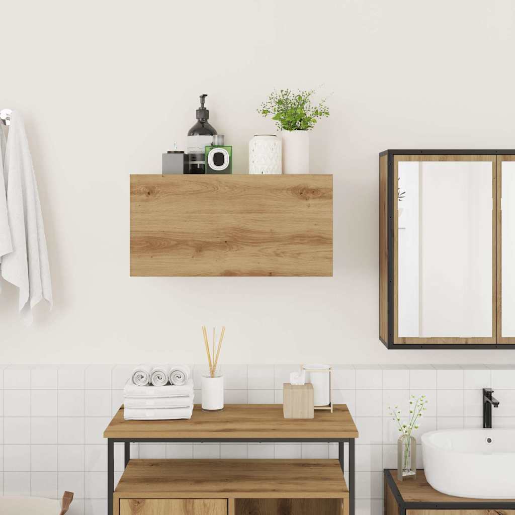 vidaXL Dulap perete baie stejar artizanal, 60x25x30 cm, lemn prelucrat