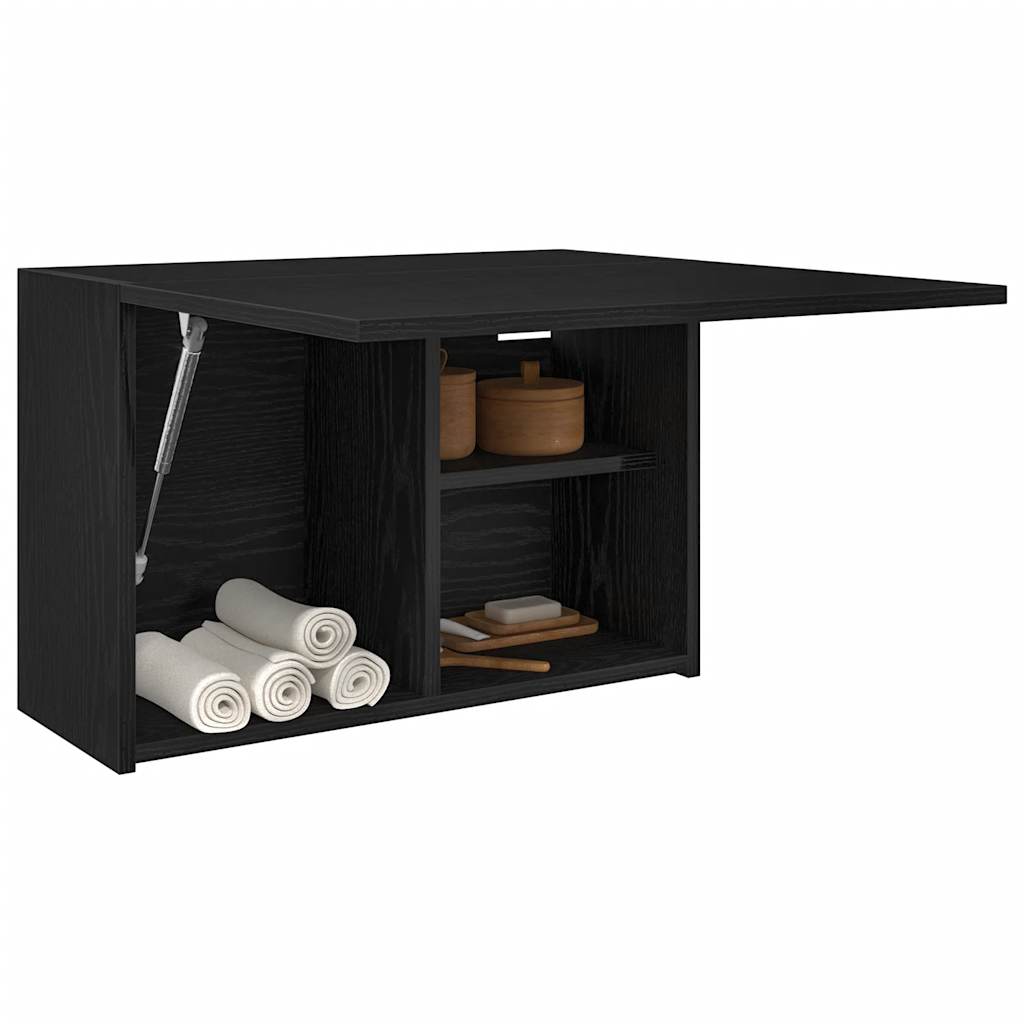 vidaXL Bad-Wandschrank Schwarz 60x25x40 cm Holzwerkstoff