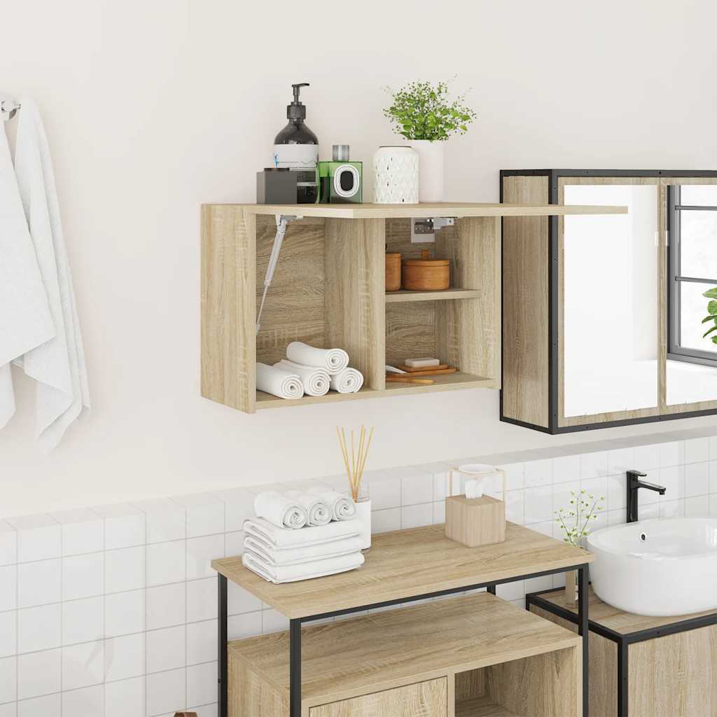vidaXL Väggskåp för badrum sonoma-ek 60x25x40 cm konstruerat trä