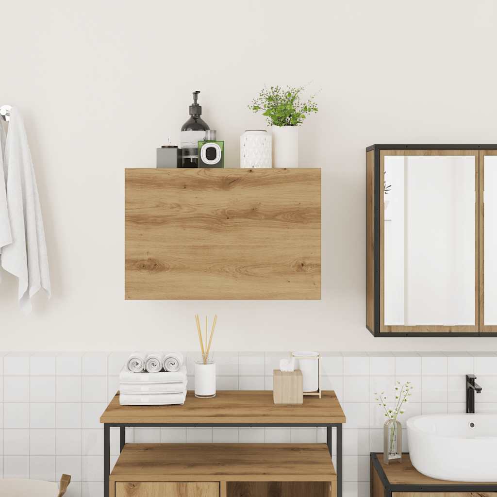 vidaXL Badkamerwandkast 60x25x40 cm bewerkt hout artisanaal eikenkleur afbeelding