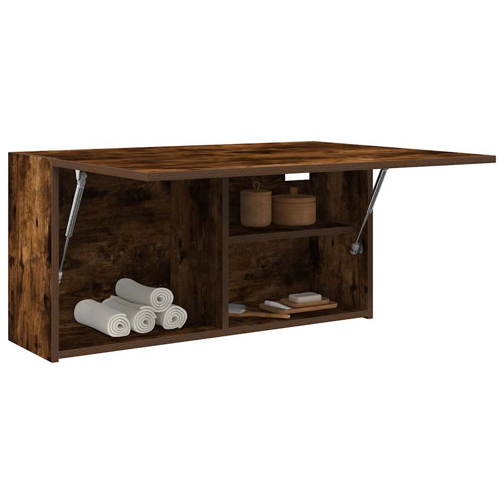 vidaXL Bad-Wandschrank Räuchereiche 80x25x40 cm Holzwerkstoff