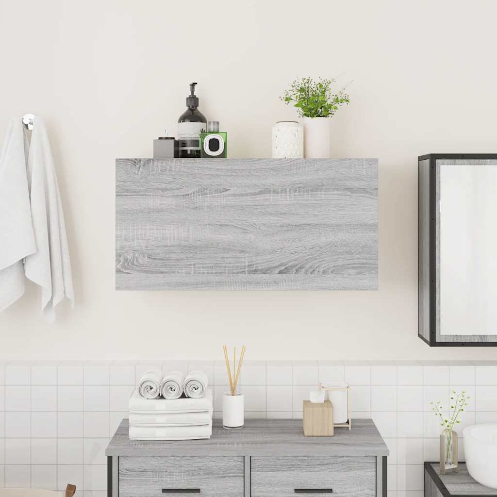 Thumbnail - vidaXL Bad-Wandschrank Grau Sonoma 80x25x40 cm Holzwerkstoff