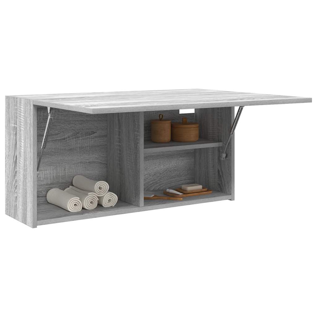 vidaXL Bad-Wandschrank Grau Sonoma 80x25x40 cm Holzwerkstoff