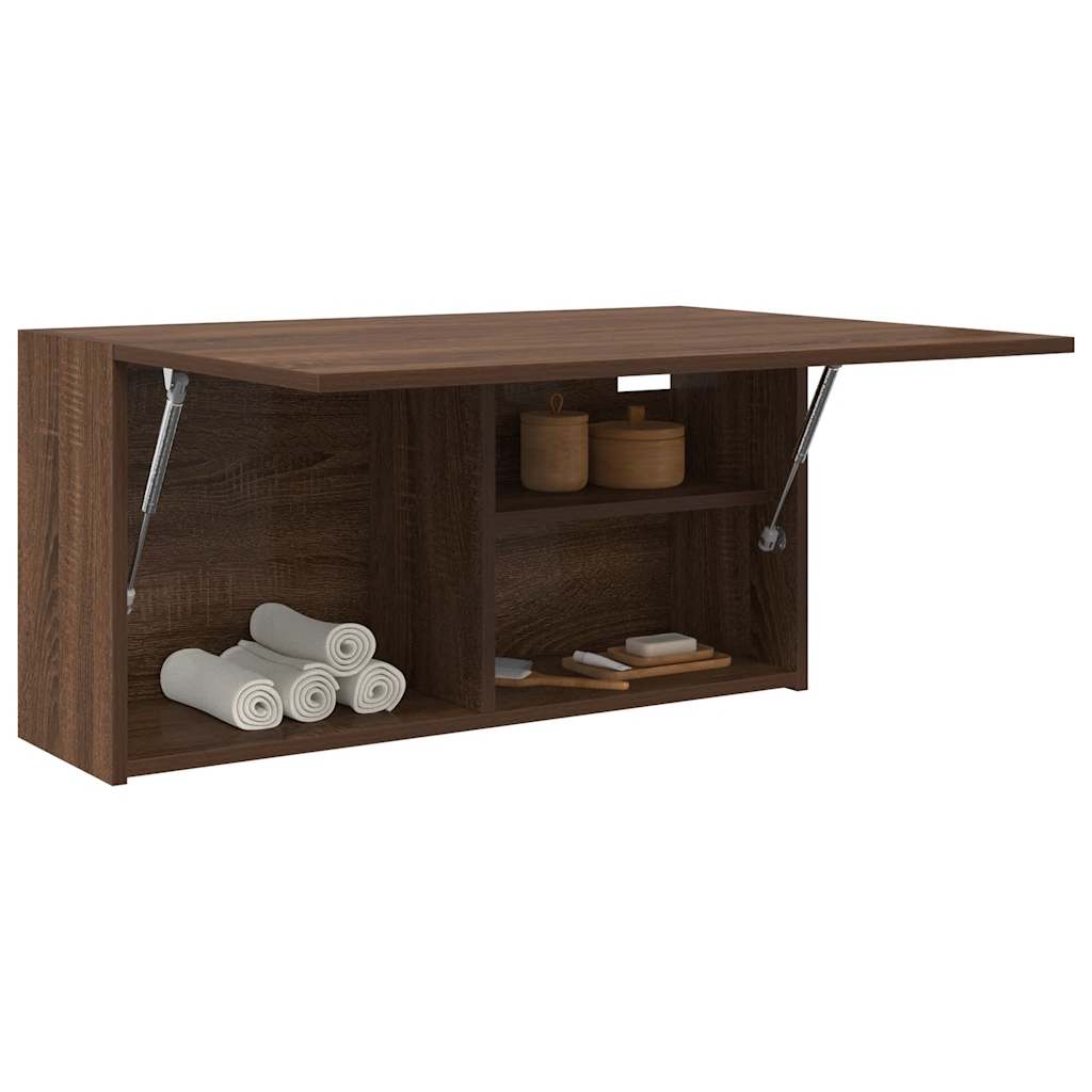 Bad-Wandschrank Braun Eichen-Optik 80x25x40 cm Holzwerkstoff