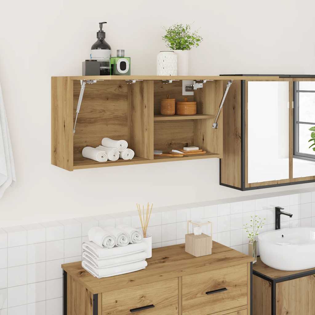 vidaXL Bad-Wandschrank Artisan-Eiche 80x25x40 cm Holzwerkstoff