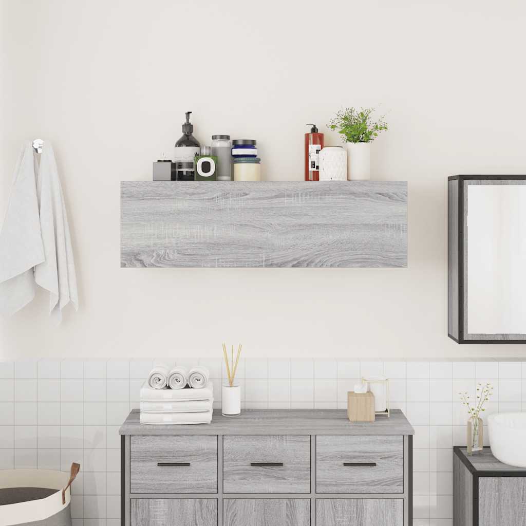 Thumbnail - vidaXL Bad-Wandschrank Grau Sonoma 100x25x30 cm Holzwerkstoff