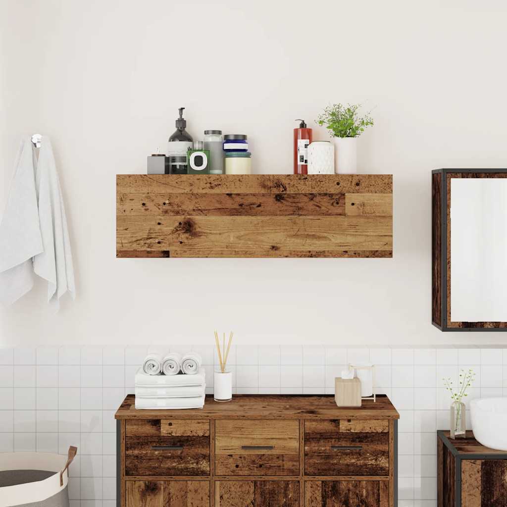 Thumbnail - vidaXL Bad-Wandschrank Altholz-Optik 100x25x30 cm Holzwerkstoff