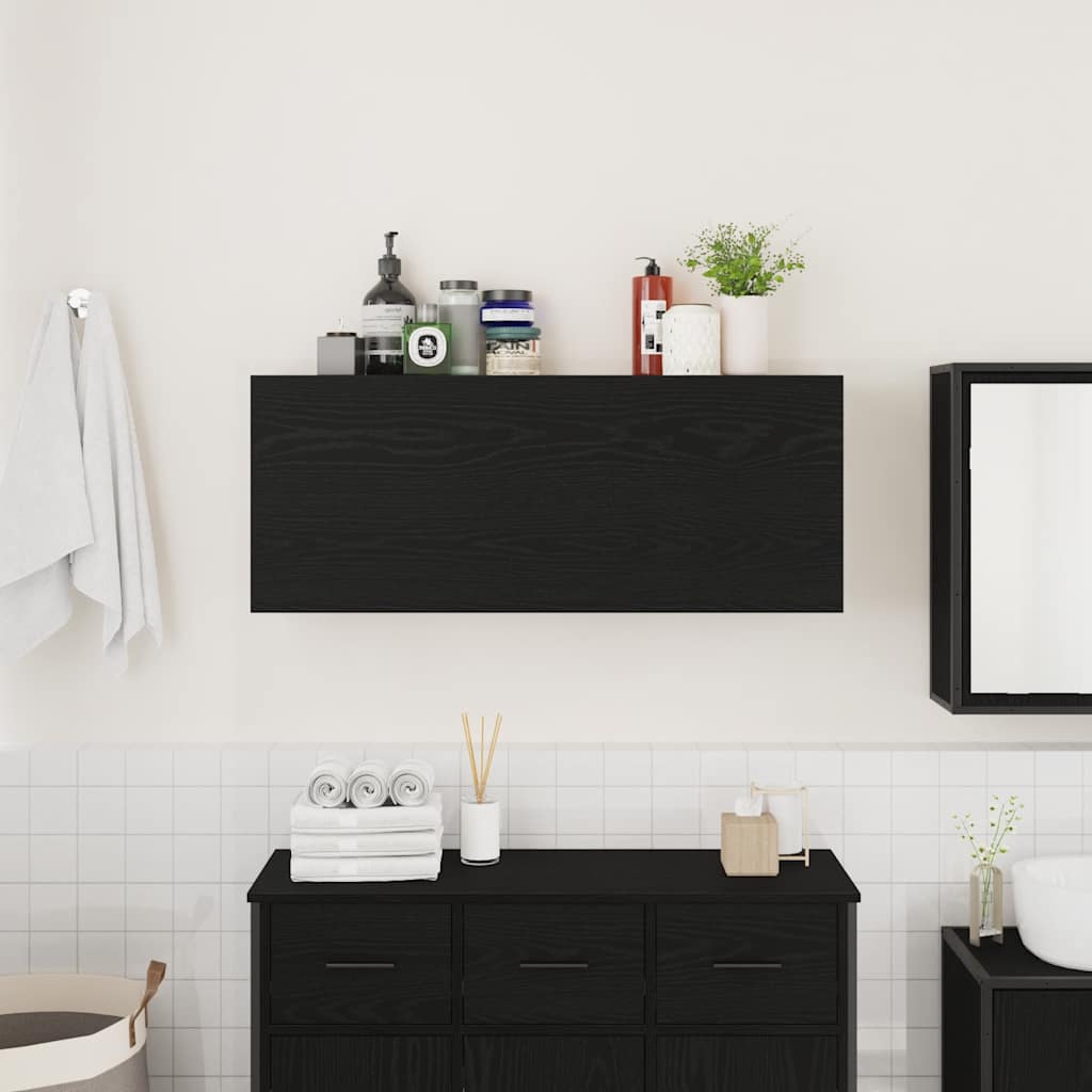 Thumbnail - vidaXL Bad-Wandschrank Schwarz 100x25x40 cm Holzwerkstoff