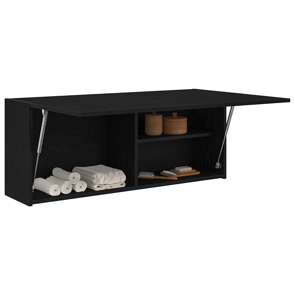 vidaXL Bad-Wandschrank Schwarz 100x25x40 cm Holzwerkstoff