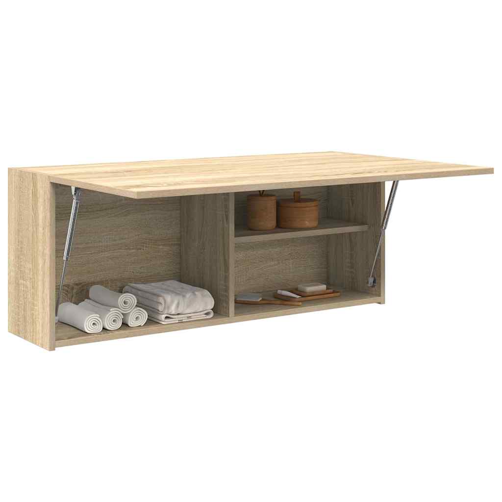 vidaXL Bad-Wandschrank Sonoma-Eiche 100x25x40 cm Holzwerkstoff