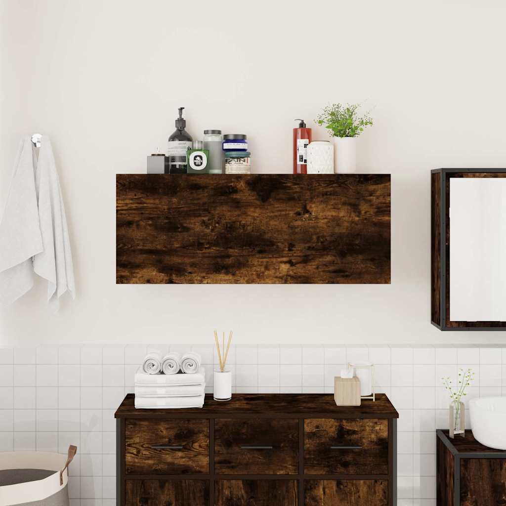 Thumbnail - vidaXL Bad-Wandschrank Räuchereiche 100x25x40 cm Holzwerkstoff