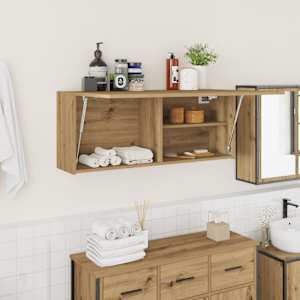 Kopalniška stenska omarica artisan hrast 100x25x40 cm inž. les