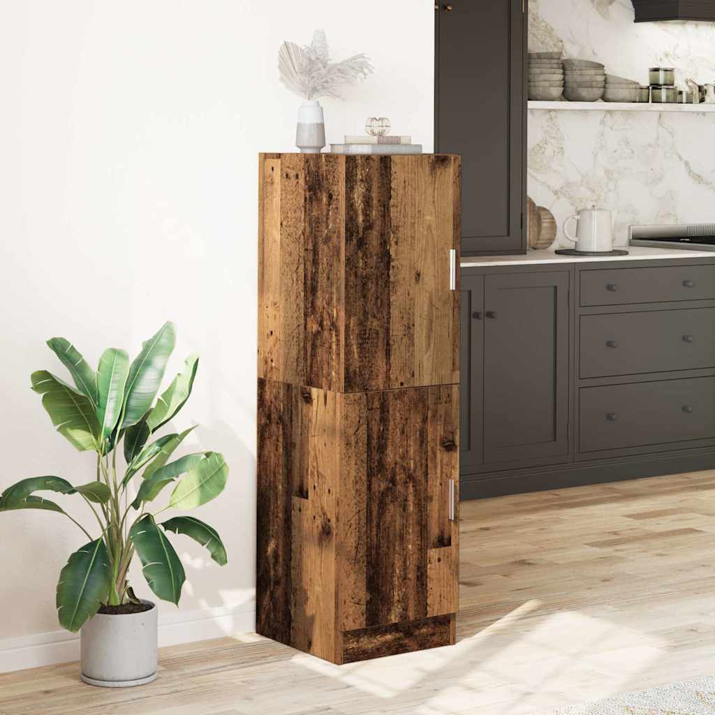 vidaXL Keukenkast 38x41,5x131,5 cm bewerkt hout oud houtkleurig