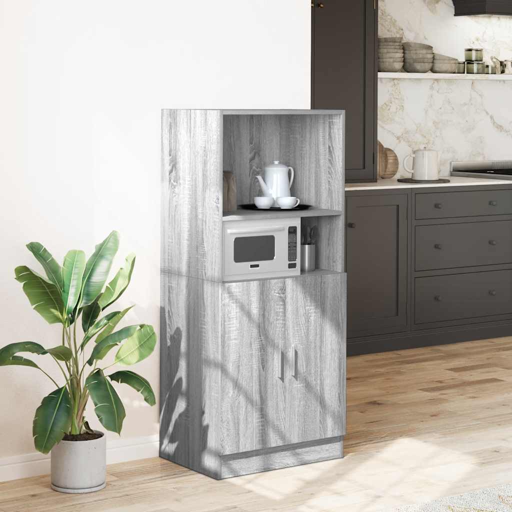 vidaXL Dulap de bucătărie, gri sonoma, 57x41,5x131,5 cm lemn prelucrat