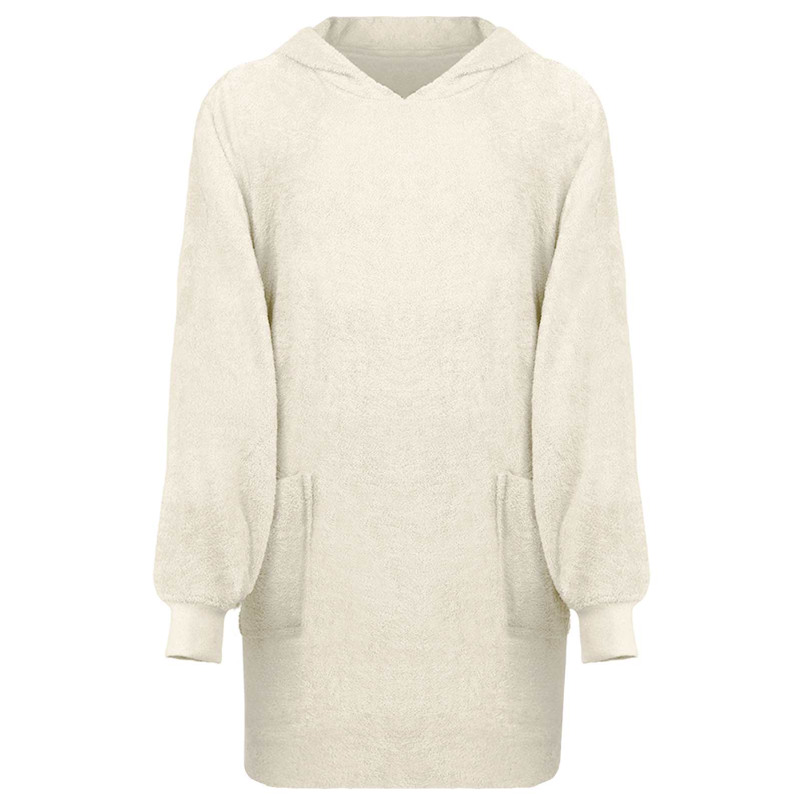vidaXL Decken-Hoodie KINN Creme L Baumwolle