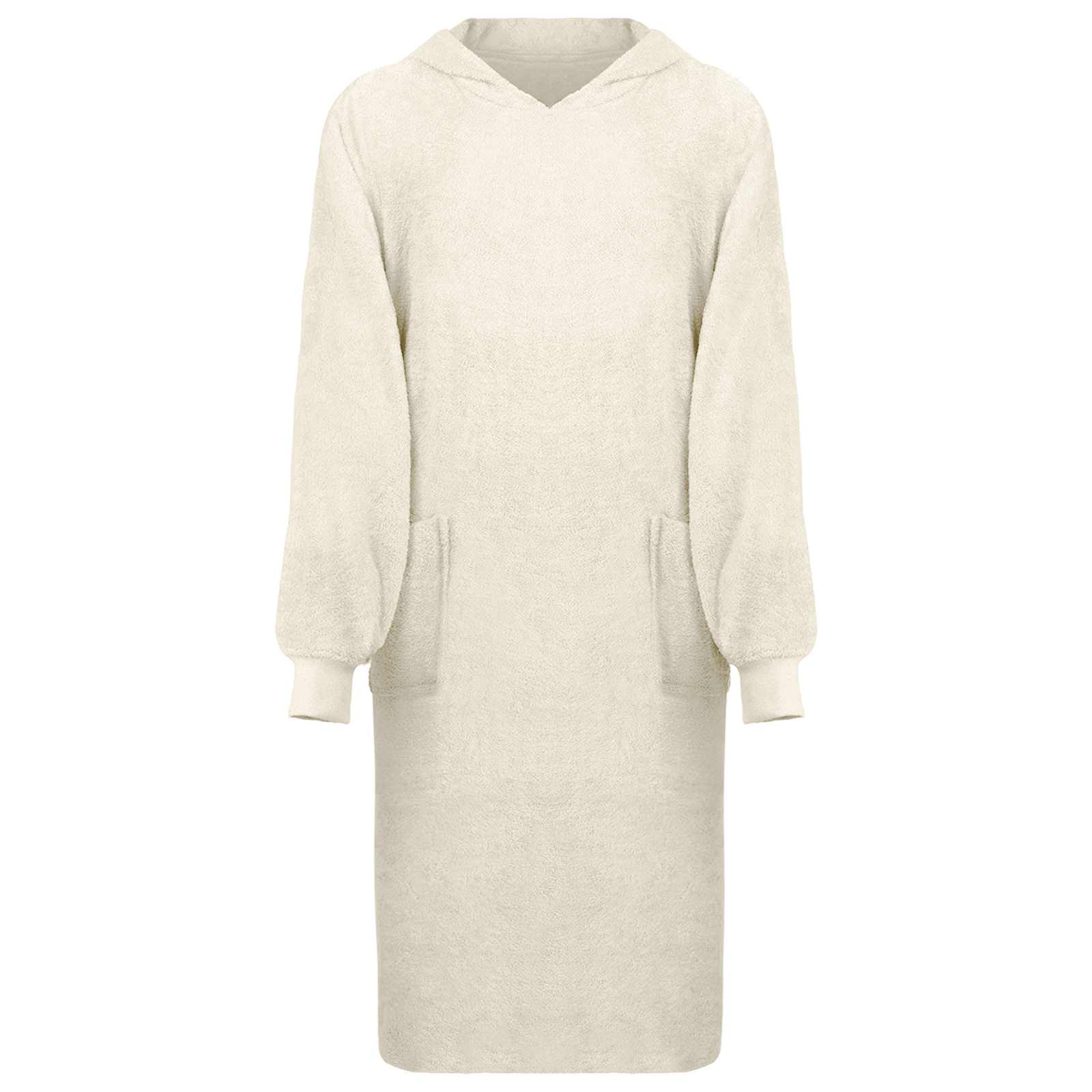 Odeja s kapuco KINN krema XL Bombaž