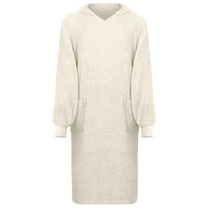 Odeja s kapuco KINN krema XL Bombaž