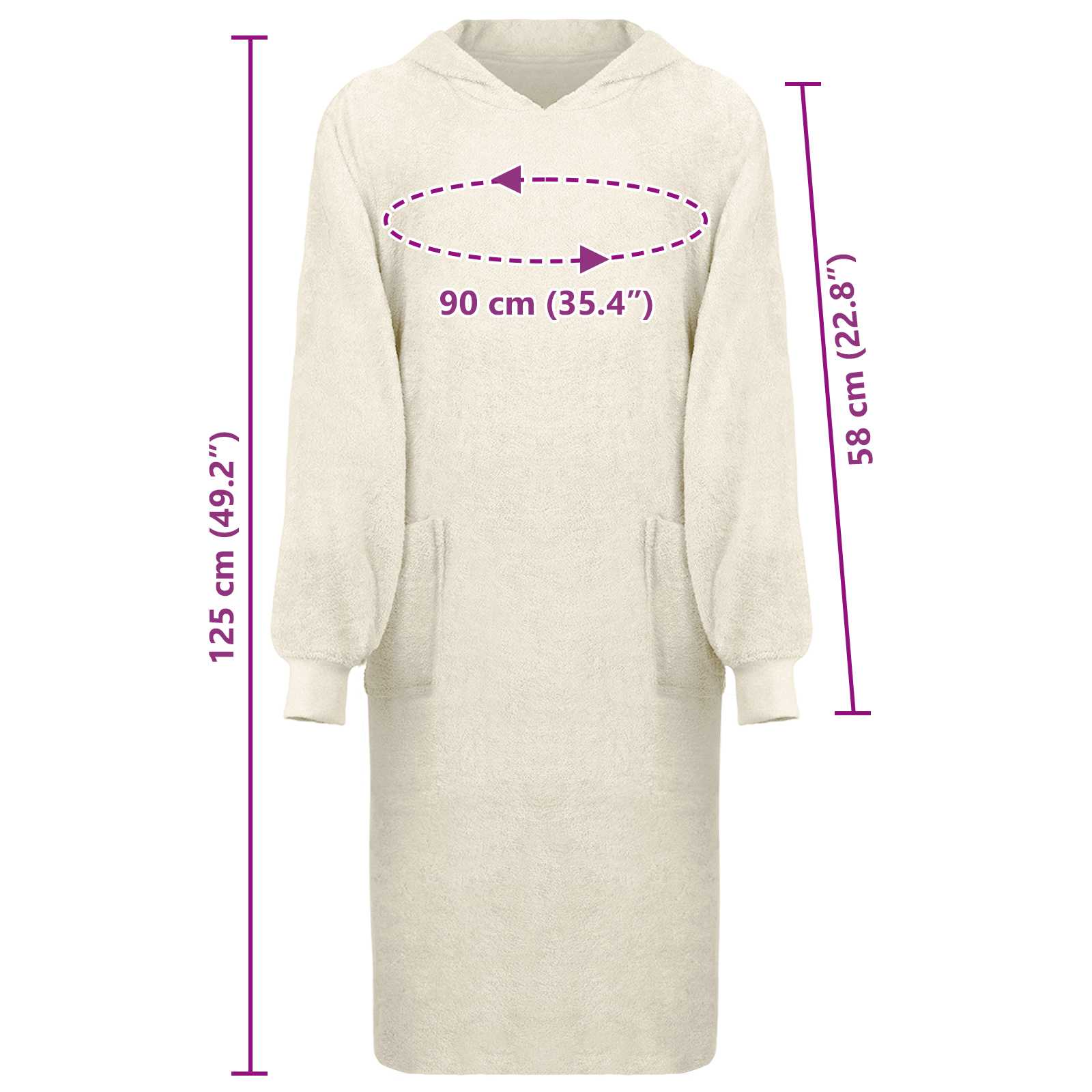 Odeja s kapuco KINN krema XL Bombaž - slika 8