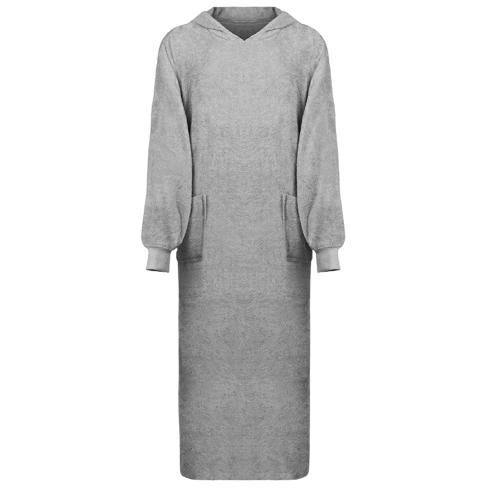 Odeja s kapuco KINN Siva XXL Bombaž