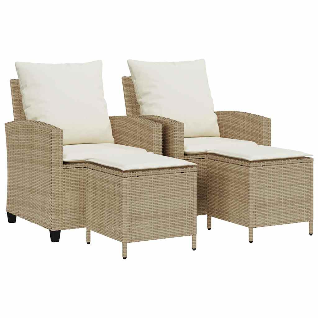 Thumbnail - vidaXL 4-tlg. Garten-Sofagarnitur mit Kissen Beige Poly Rattan